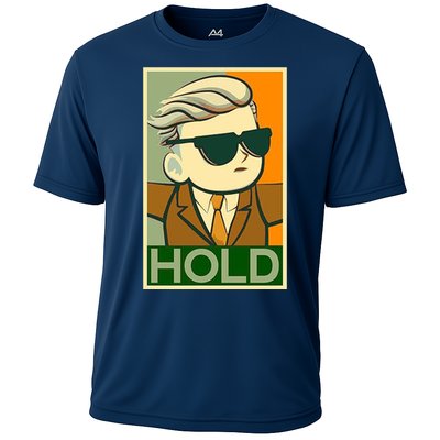 Hold Crypto Currency Cartoon Cooling Performance Crew T-Shirt