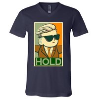 Hold Crypto Currency Cartoon V-Neck T-Shirt