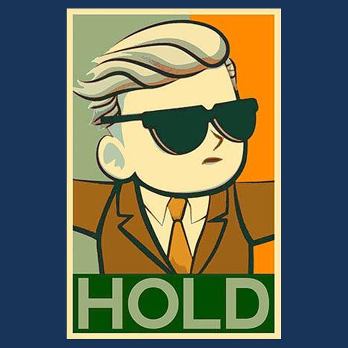 Hold Crypto Currency Cartoon V-Neck T-Shirt