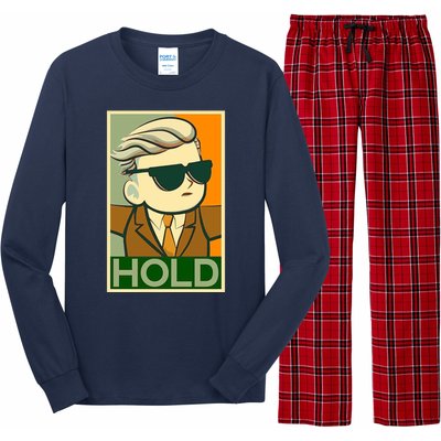 Hold Crypto Currency Cartoon Long Sleeve Pajama Set