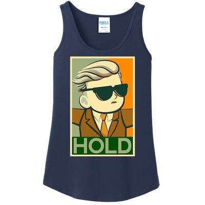 Hold Crypto Currency Cartoon Ladies Essential Tank