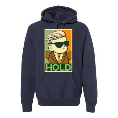 Hold Crypto Currency Cartoon Premium Hoodie