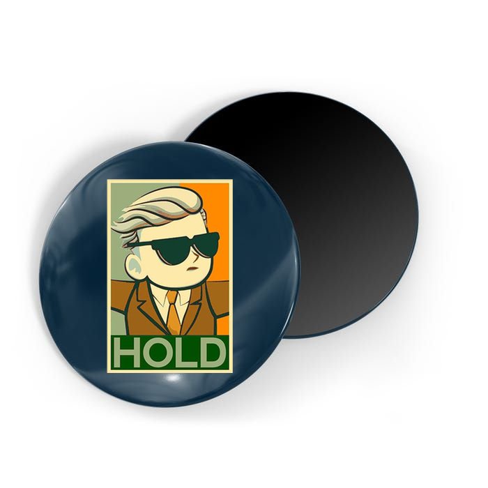 Hold Crypto Currency Cartoon Magnet