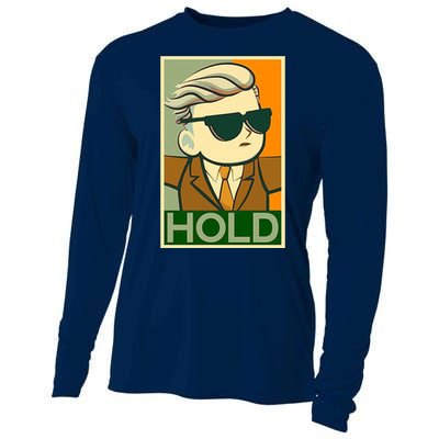 Hold Crypto Currency Cartoon Cooling Performance Long Sleeve Crew