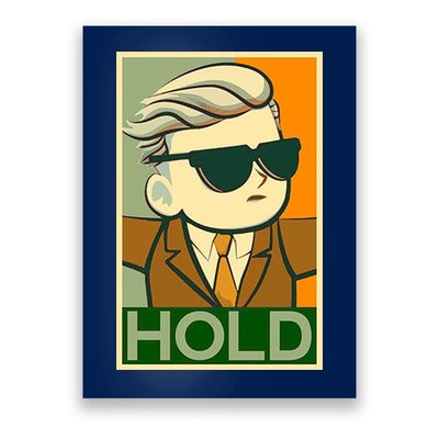 Hold Crypto Currency Cartoon Poster