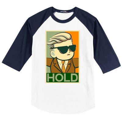 Hold Crypto Currency Cartoon Baseball Sleeve Shirt