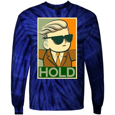 Hold Crypto Currency Cartoon Tie-Dye Long Sleeve Shirt