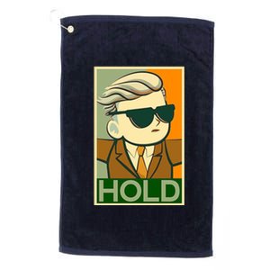 Hold Crypto Currency Cartoon Platinum Collection Golf Towel