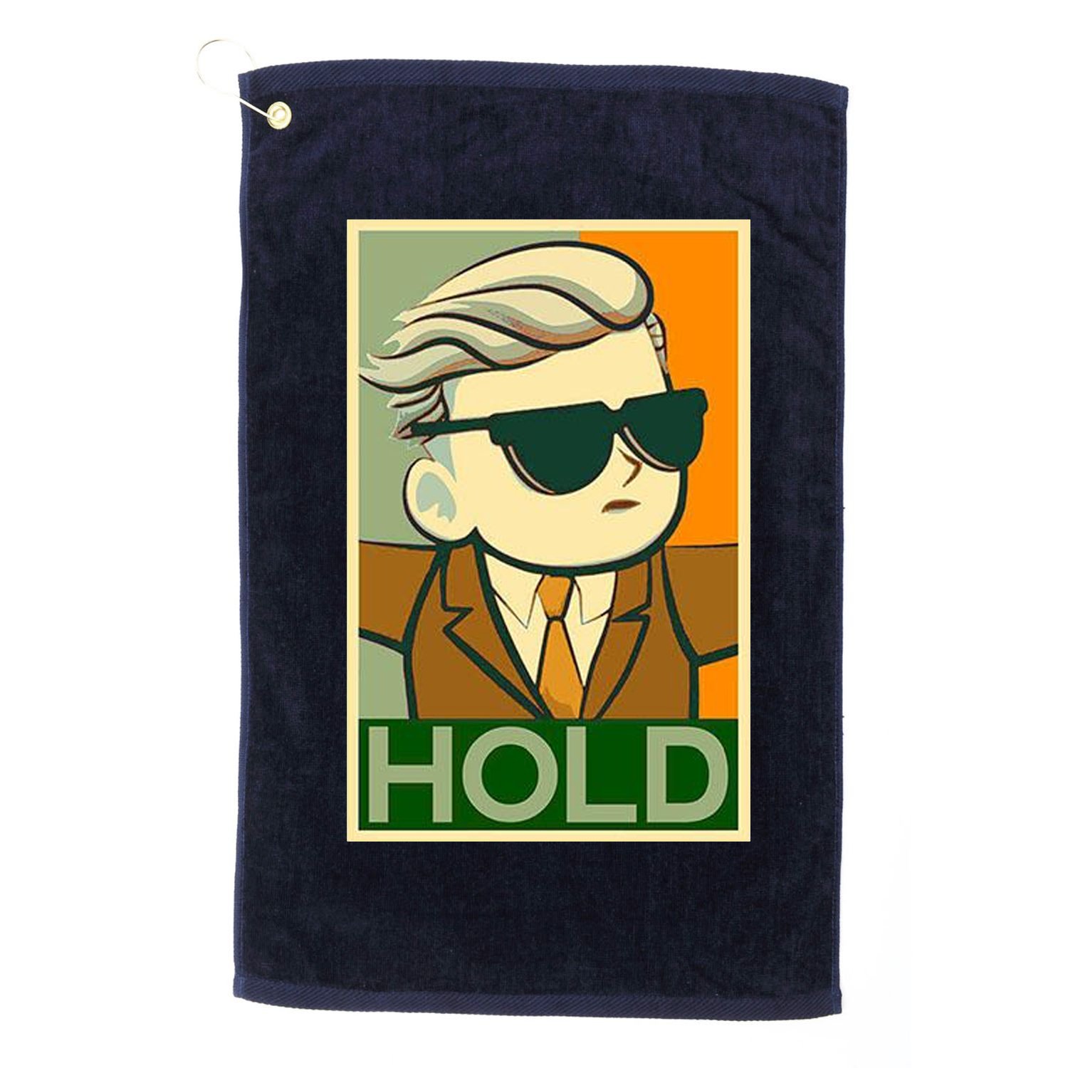 Hold Crypto Currency Cartoon Golf Towel