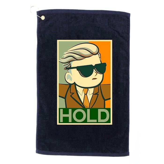 Hold Crypto Currency Cartoon Platinum Collection Golf Towel