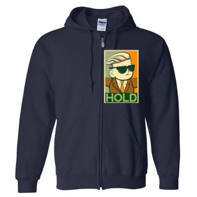 Hold Crypto Currency Cartoon Full Zip Hoodie