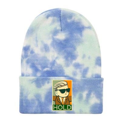 Hold Crypto Currency Cartoon Tie Dye 12in Knit Beanie