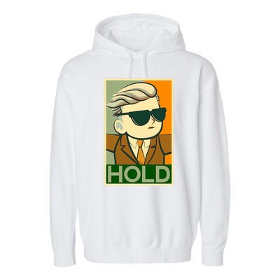 Hold Crypto Currency Cartoon Garment-Dyed Fleece Hoodie