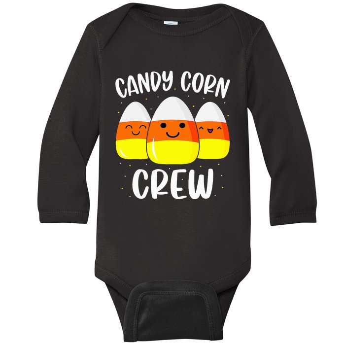 Halloween Candy Corn Crew Costume Fun Friends Outfit Baby Long Sleeve Bodysuit