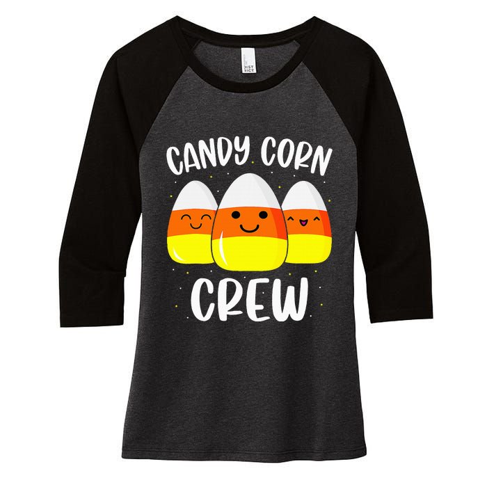 Halloween Candy Corn Crew Costume Fun Friends Outfit Women's Tri-Blend 3/4-Sleeve Raglan Shirt