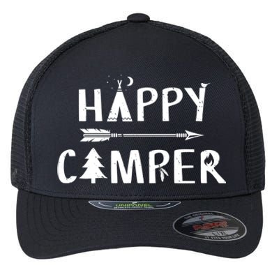 Happy Camper Camping Gift Camp Gift Flexfit Unipanel Trucker Cap