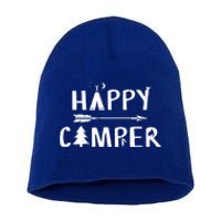 Happy Camper Camping Gift Camp Gift Short Acrylic Beanie