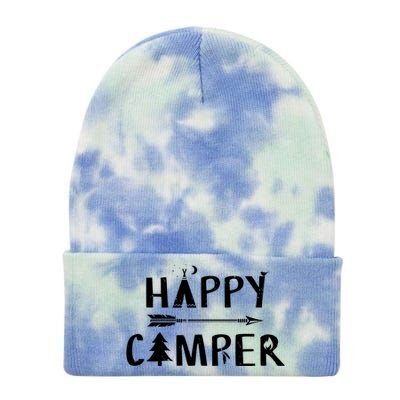 Happy Camper Camping Gift Camp Gift Tie Dye 12in Knit Beanie