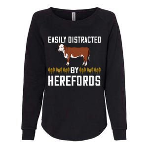 Hereford Cow Cattle Bull Beef Farm Womens California Wash Sweatshirt