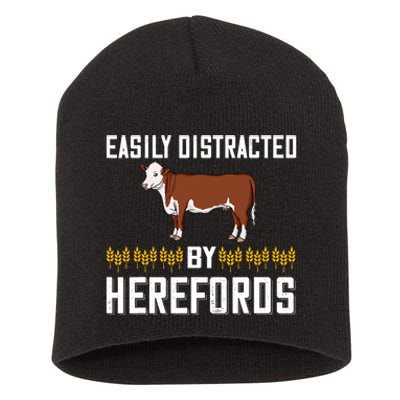 Hereford Cow Cattle Bull Beef Farm Short Acrylic Beanie