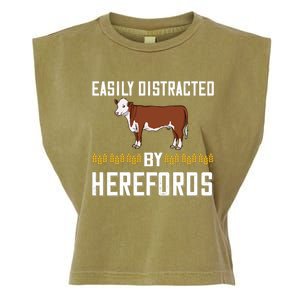 Hereford Cow Cattle Bull Beef Farm Garment-Dyed Women's Muscle Tee