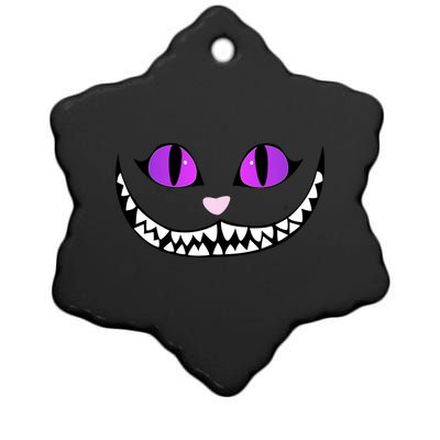 Halloween Cheshire Cat Grinning Smile Wonderland Floating Ceramic Star Ornament