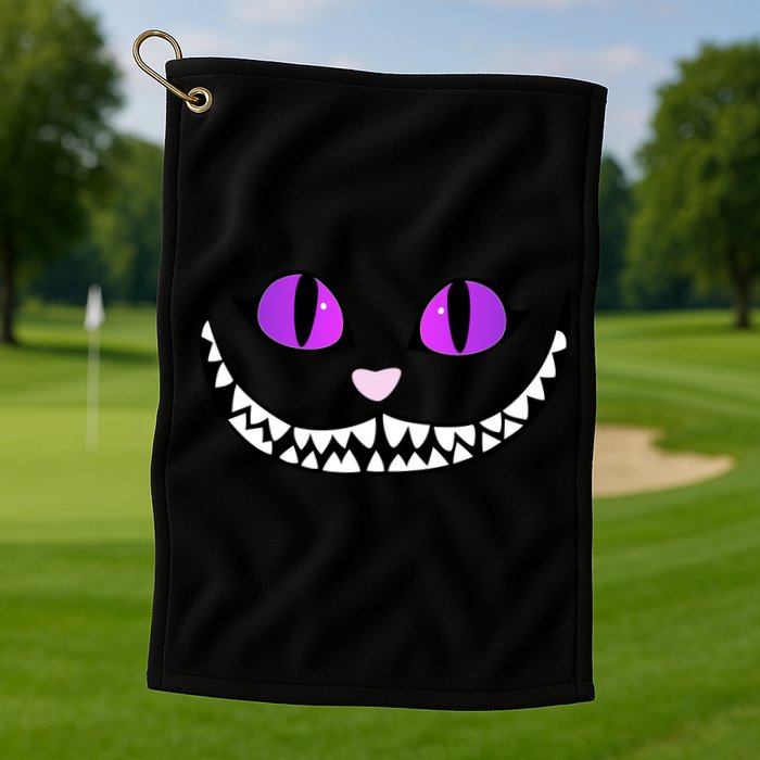 Halloween Cheshire Cat Grinning Smile Wonderland Floating Golf Towel