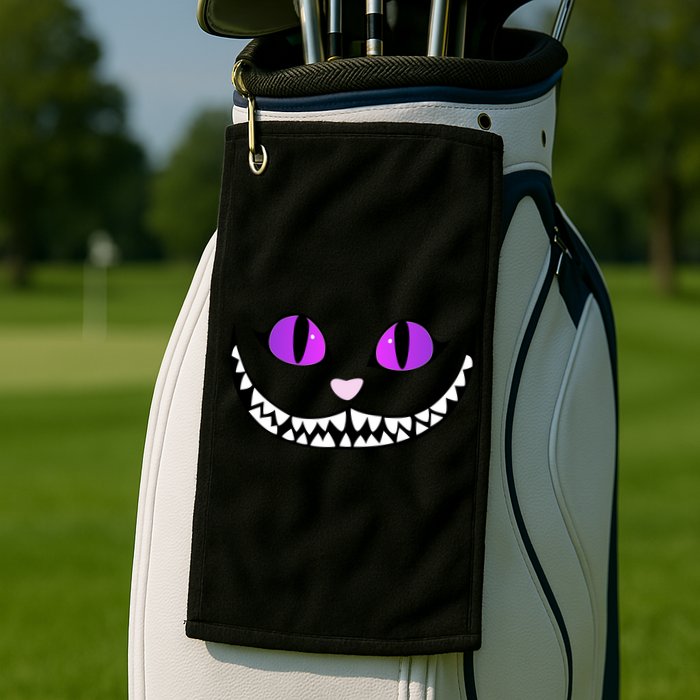 Halloween Cheshire Cat Grinning Smile Wonderland Floating Golf Towel