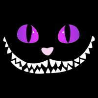 Halloween Cheshire Cat Grinning Smile Wonderland Floating Cropped Pullover Crew