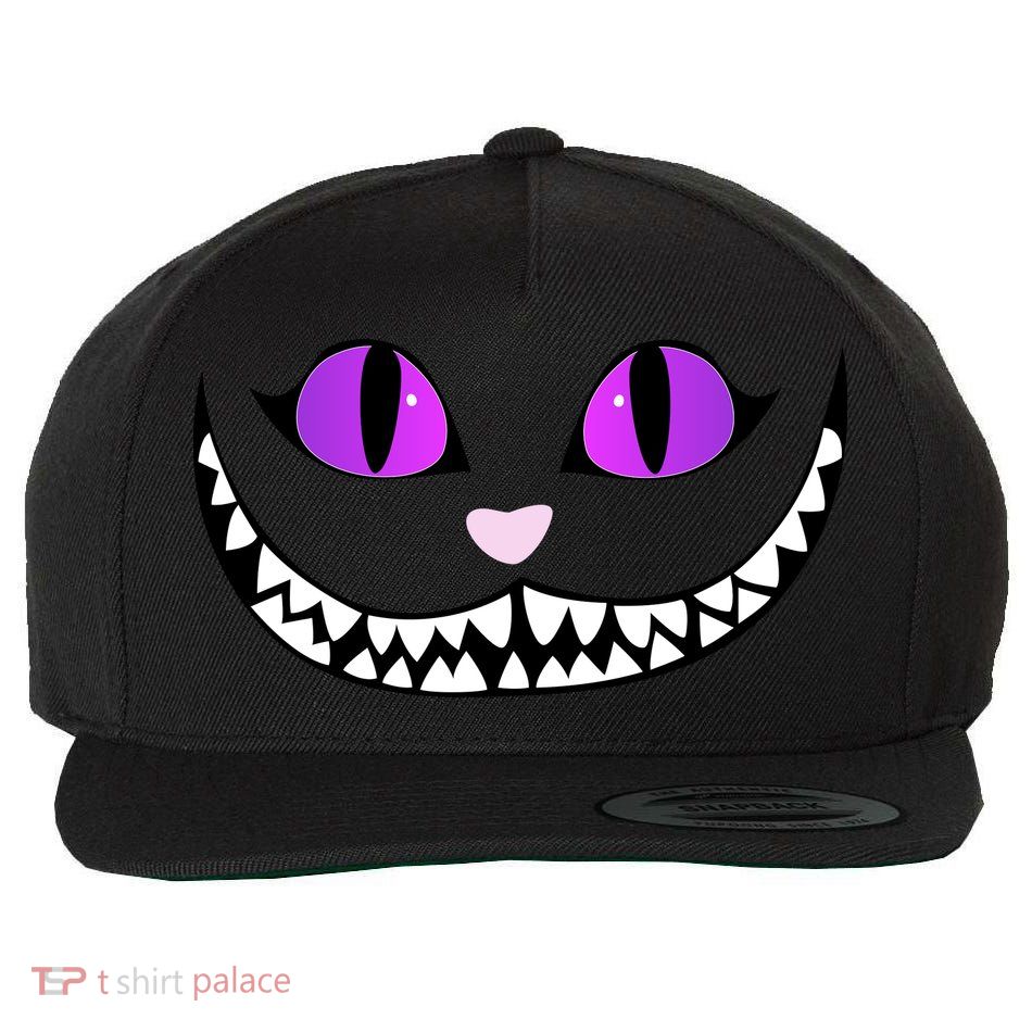Halloween Cheshire Cat Grinning Smile Wonderland Floating Wool Snapback Cap
