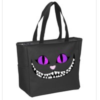 Halloween Cheshire Cat Grinning Smile Wonderland Floating Zip Tote Bag
