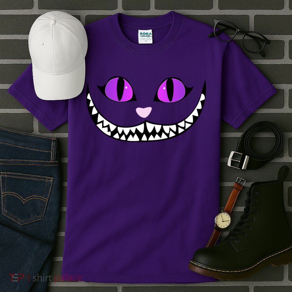 Halloween Cheshire Cat Grinning Smile Wonderland Floating Tall T-Shirt