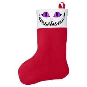 Halloween Cheshire Cat Grinning Smile Wonderland Floating Felt Holiday Christmas Stocking