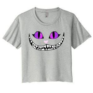 Halloween Cheshire Cat Grinning Smile Wonderland Floating Women's Crop Top Tee