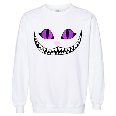 Halloween Cheshire Cat Grinning Smile Wonderland Floating Garment-Dyed Sweatshirt