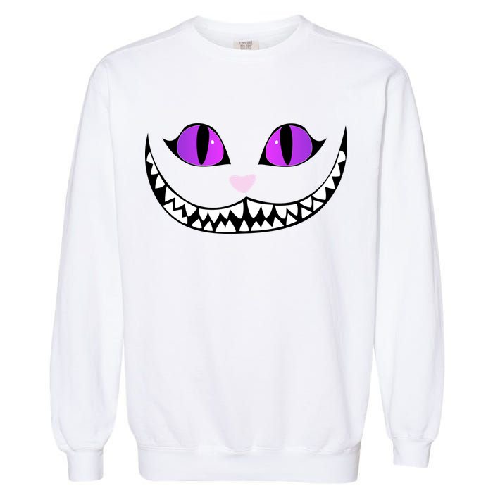 Halloween Cheshire Cat Grinning Smile Wonderland Floating Garment-Dyed Sweatshirt