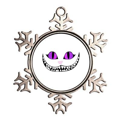 Halloween Cheshire Cat Grinning Smile Wonderland Floating Metallic Star Ornament