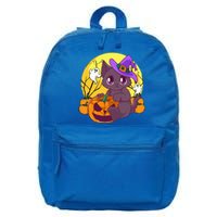 Halloween Cute Cat Pumpkin Witch Hat Costume 16 in Basic Backpack