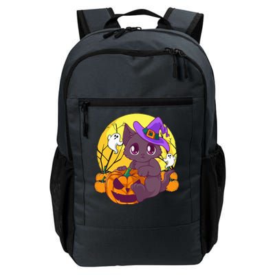 Halloween Cute Cat Pumpkin Witch Hat Costume Daily Commute Backpack