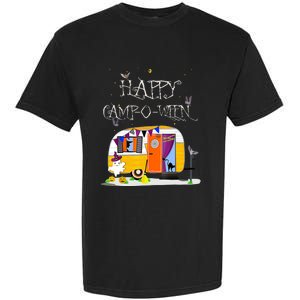 Happy Camper CampOWeen Halloween Funny Cute Graphic Garment-Dyed Heavyweight T-Shirt