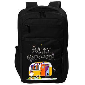 Happy Camper CampOWeen Halloween Funny Cute Graphic Impact Tech Backpack