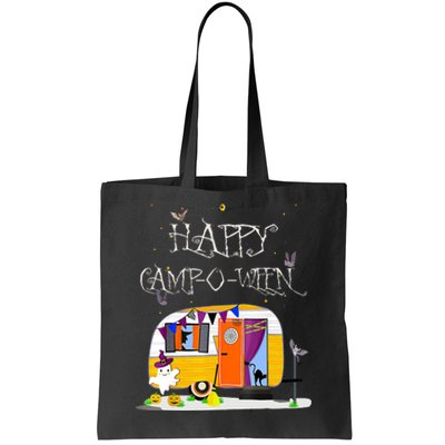 Happy Camper CampOWeen Halloween Funny Cute Graphic Tote Bag