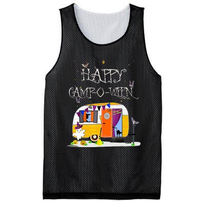 Happy Camper CampOWeen Halloween Funny Cute Graphic Mesh Reversible Basketball Jersey Tank