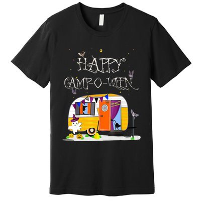 Happy Camper CampOWeen Halloween Funny Cute Graphic Premium T-Shirt