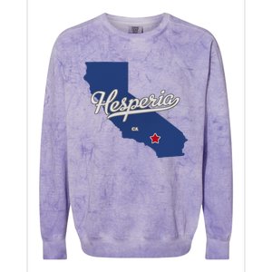 Hesperia California CA Map Colorblast Crewneck Sweatshirt