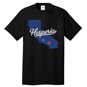 Hesperia California CA Map Tall T-Shirt