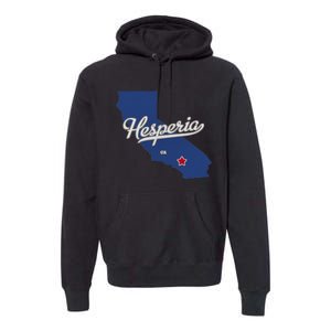 Hesperia California CA Map Premium Hoodie