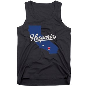 Hesperia California CA Map Tank Top