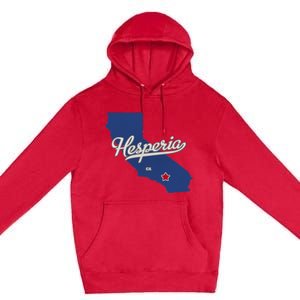 Hesperia California CA Map Premium Pullover Hoodie