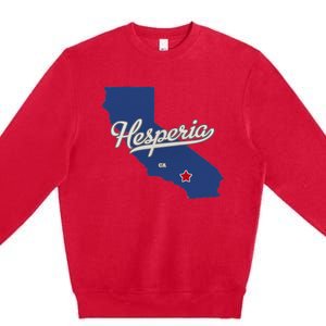 Hesperia California CA Map Premium Crewneck Sweatshirt